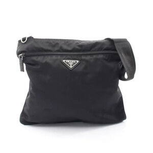 Prada Triangle Shoulder Bag Leather Black